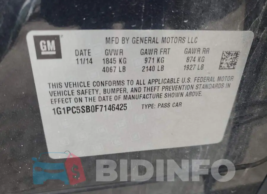 1G1PC5SB0F7146425 Photo# 12