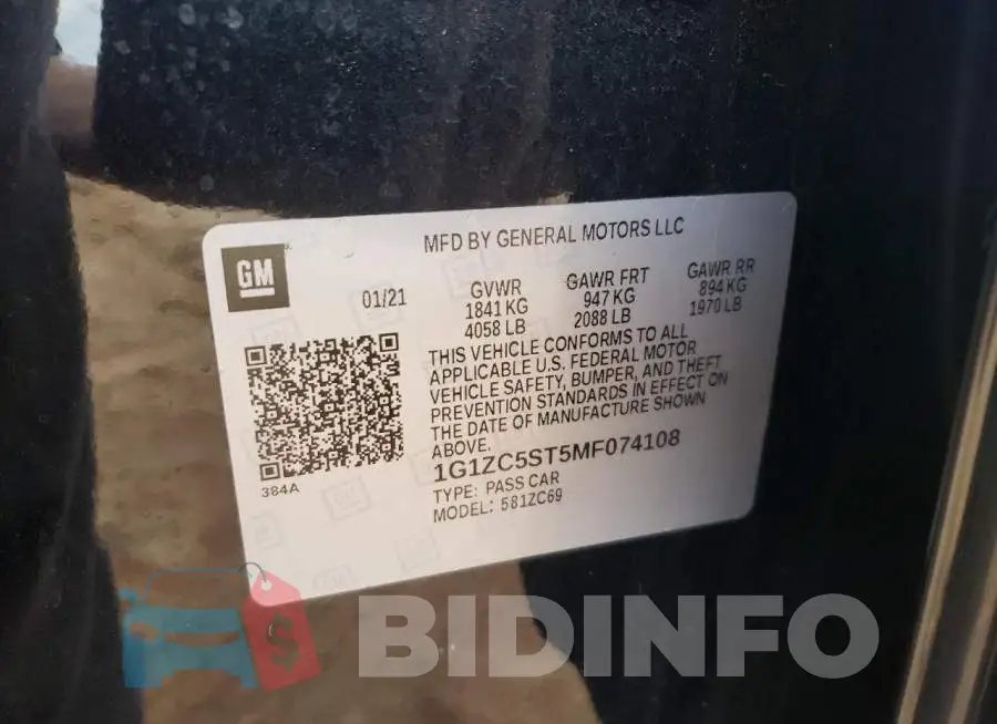 1G1ZC5ST5MF074108 Photo# 12