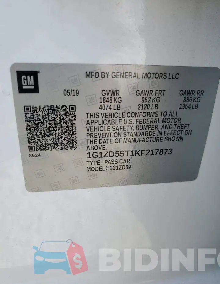 1G1ZD5ST1KF217873 Photo# 13