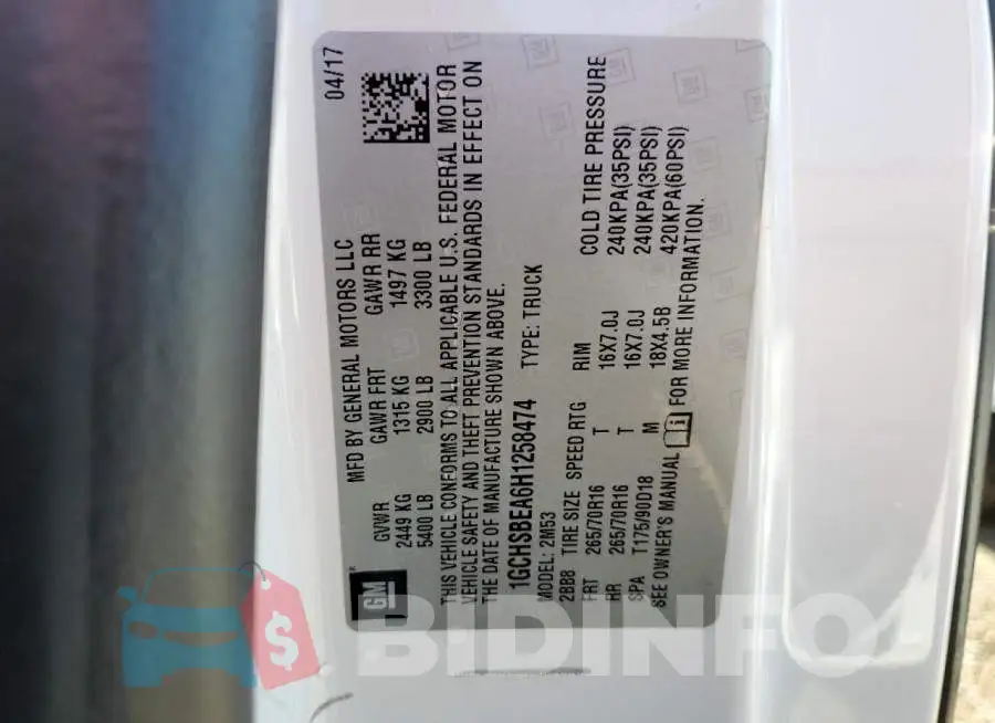 1GCHSBEA6H1258474 Photo# 12