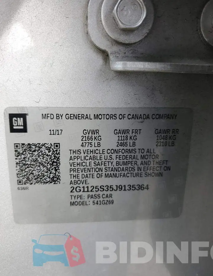 2G1125S35J9135364 Photo# 12