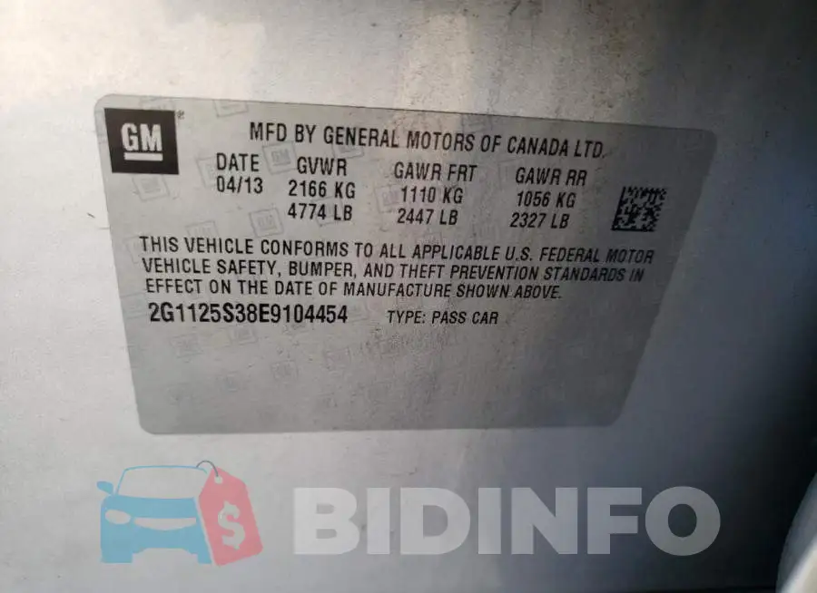 2G1125S38E9104454 Photo# 12