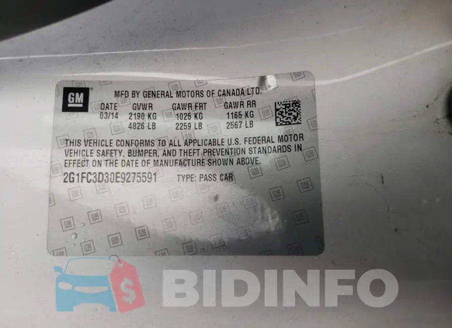 2G1FC3D30E9275591 Photo# 12