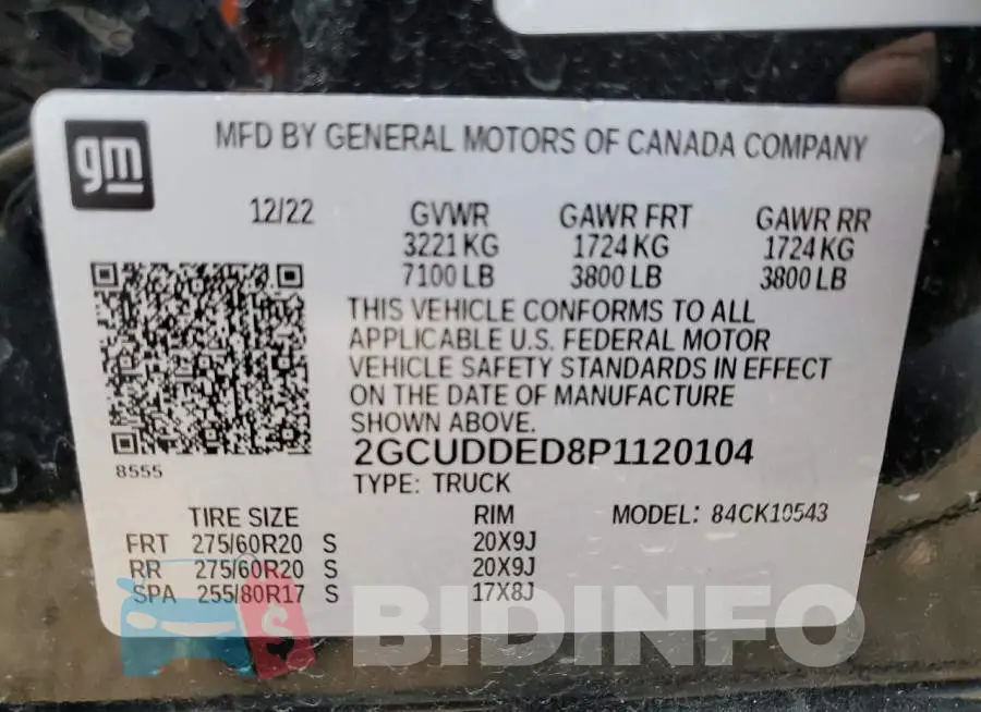 2GCUDDED8P1120104 Photo# 12