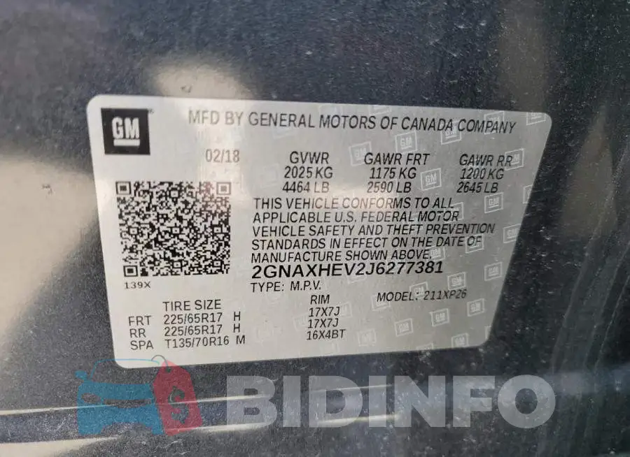 2GNAXHEV2J6277381 Photo# 13