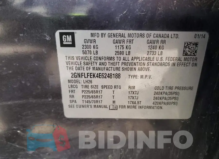 2GNFLFEK4E6248188 Photo# 12