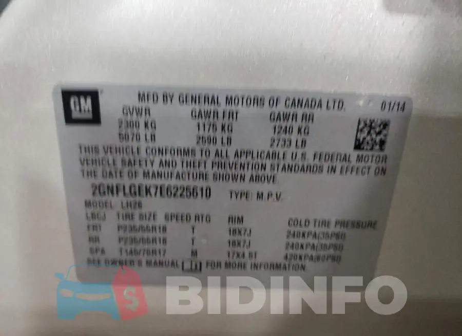 2GNFLGEK7E6225610 Photo# 12
