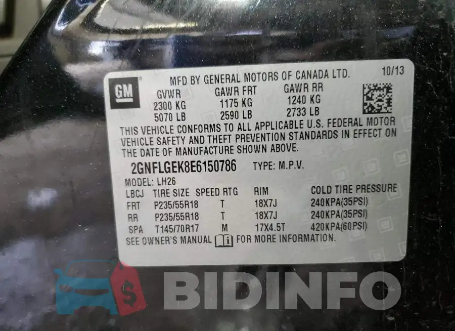 2GNFLGEK8E6150786 Photo# 13