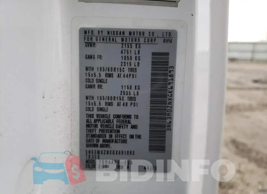 3N63M0ZNXGK691893 Photo# 13