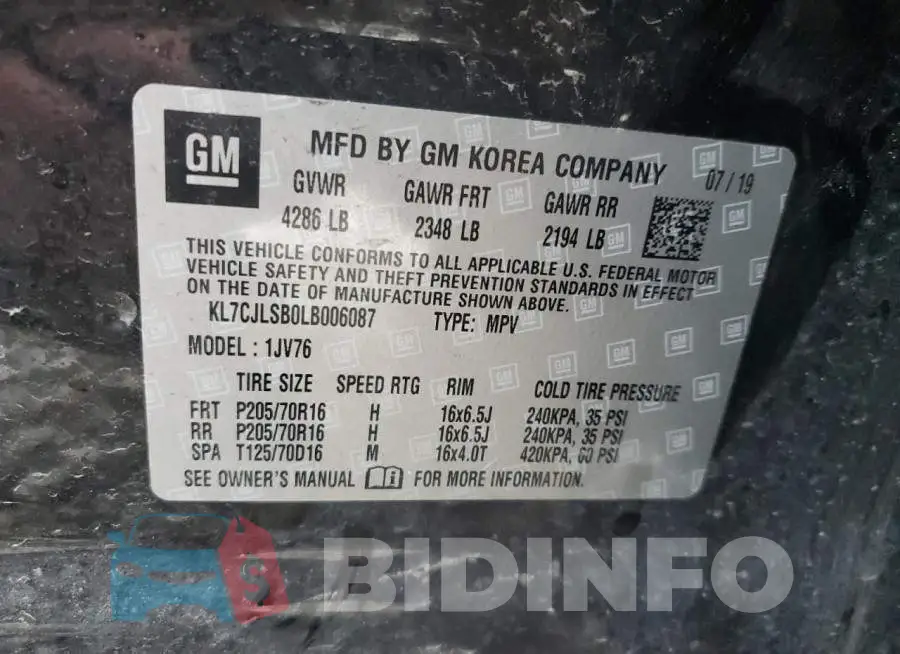 KL7CJLSB0LB006087 Photo# 12