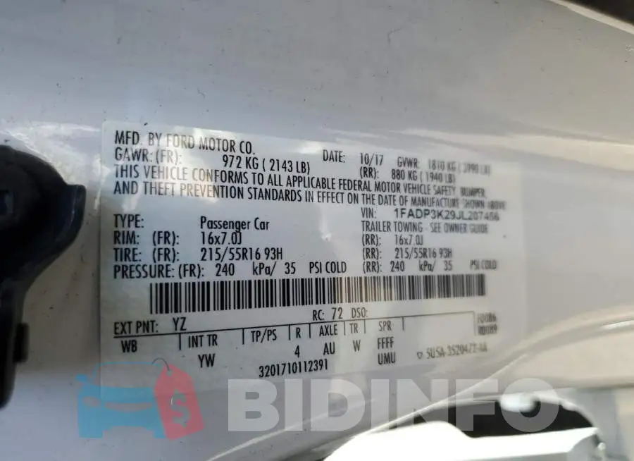 1FADP3K29JL207456 Photo# 12