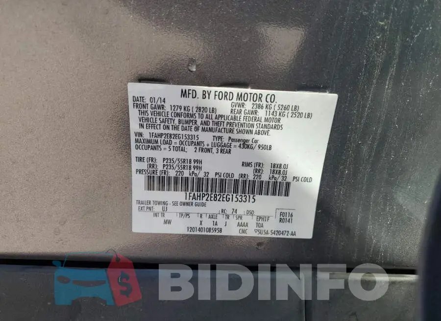 1FAHP2E82EG153315 Photo# 13