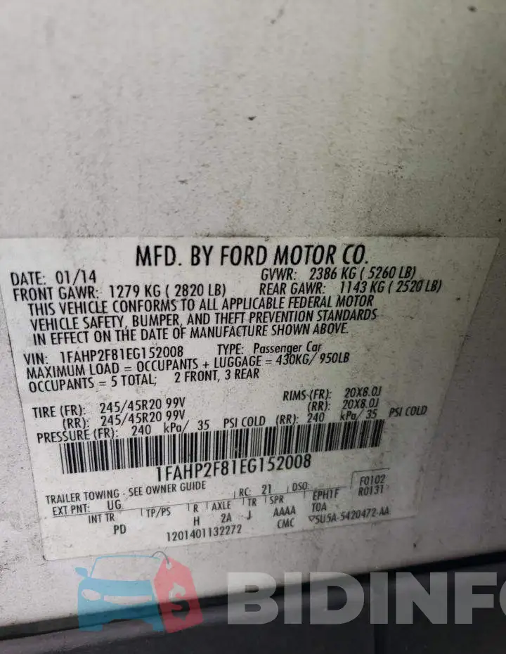 1FAHP2F81EG152008 Photo# 12