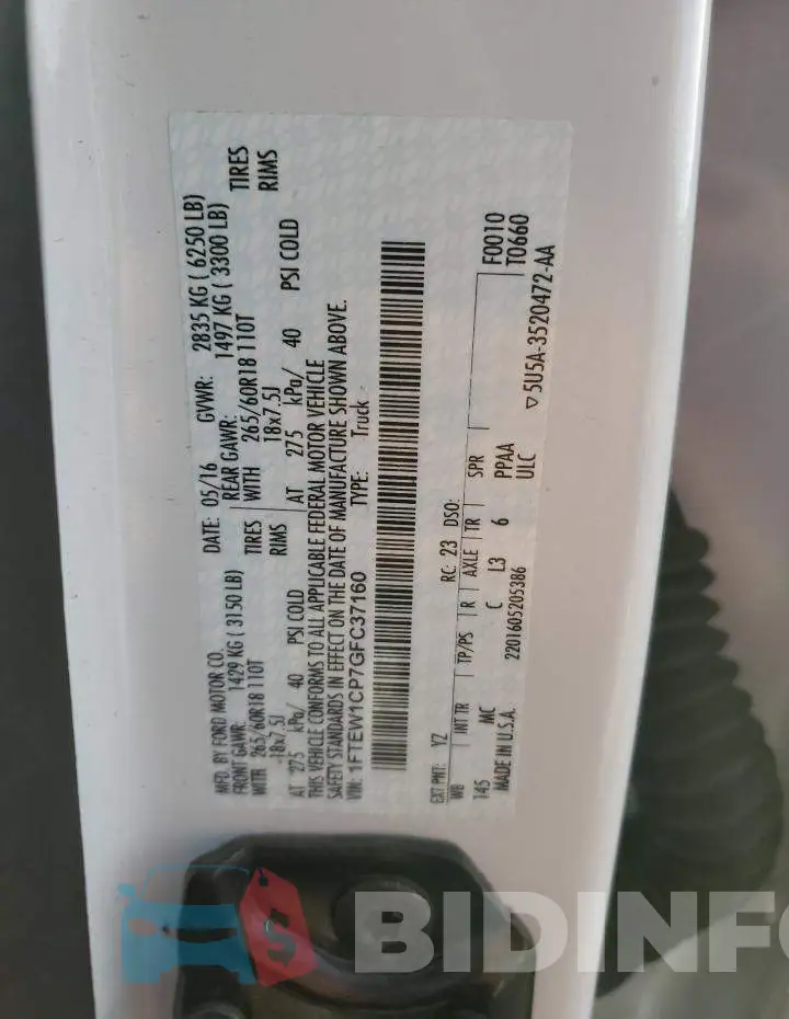 1FTEW1CP7GFC37160 Photo# 13