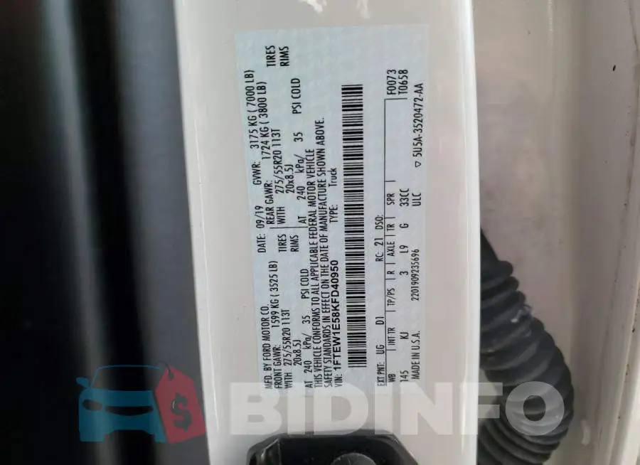 1FTEW1E58KFD40950 Photo# 12