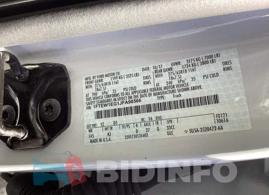 1FTEW1EG1JFA98566 Photo# 10