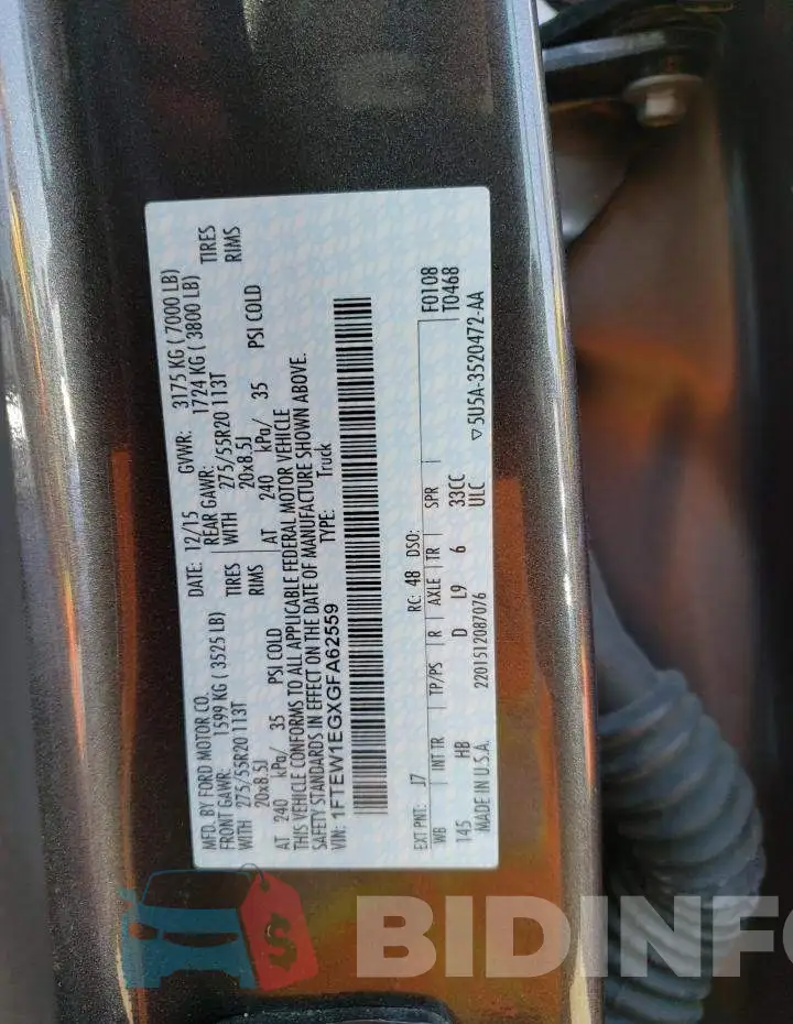 1FTEW1EGXGFA62559 Photo# 12