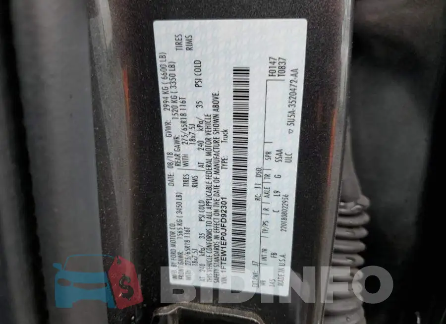 1FTEW1EP0JFD92301 Photo# 12