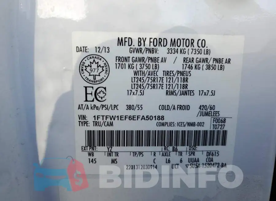1FTFW1EF6EFA50188 Photo# 12