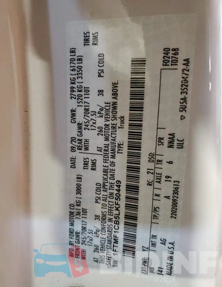 1FTMF1CB5LKF50449 Photo# 12