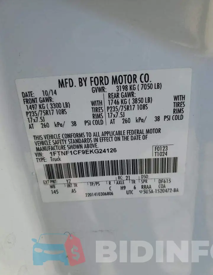 1FTNF1CF9EKG24126 Photo# 12