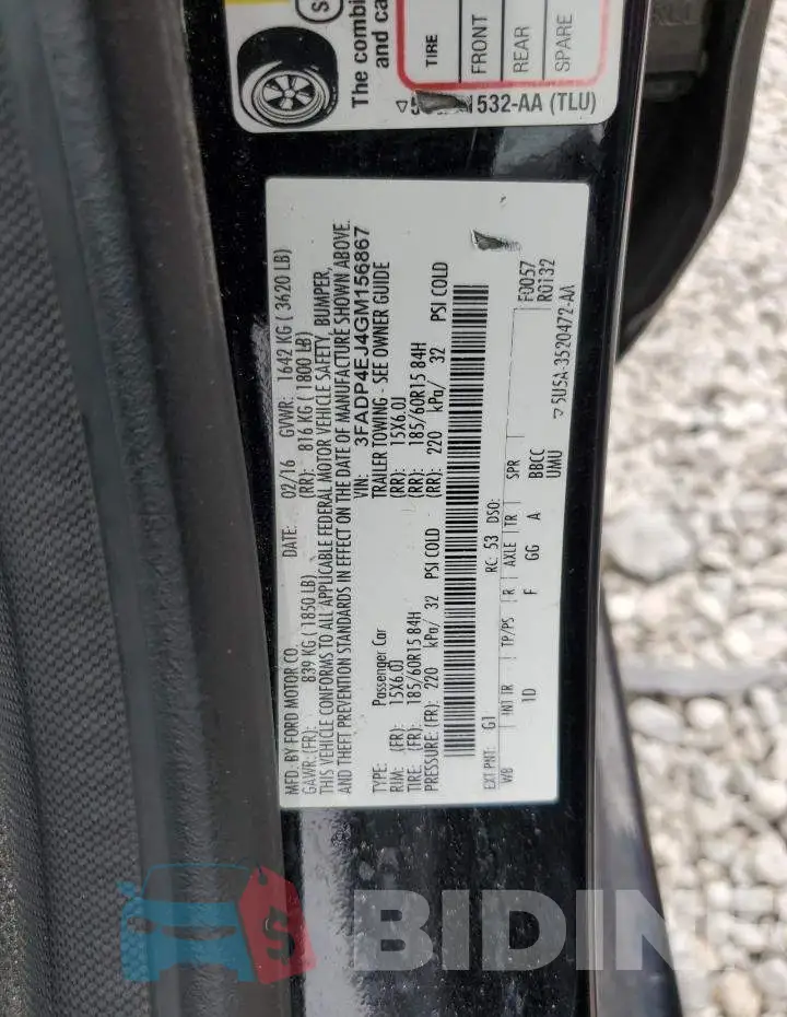 3FADP4EJ4GM156867 Photo# 12