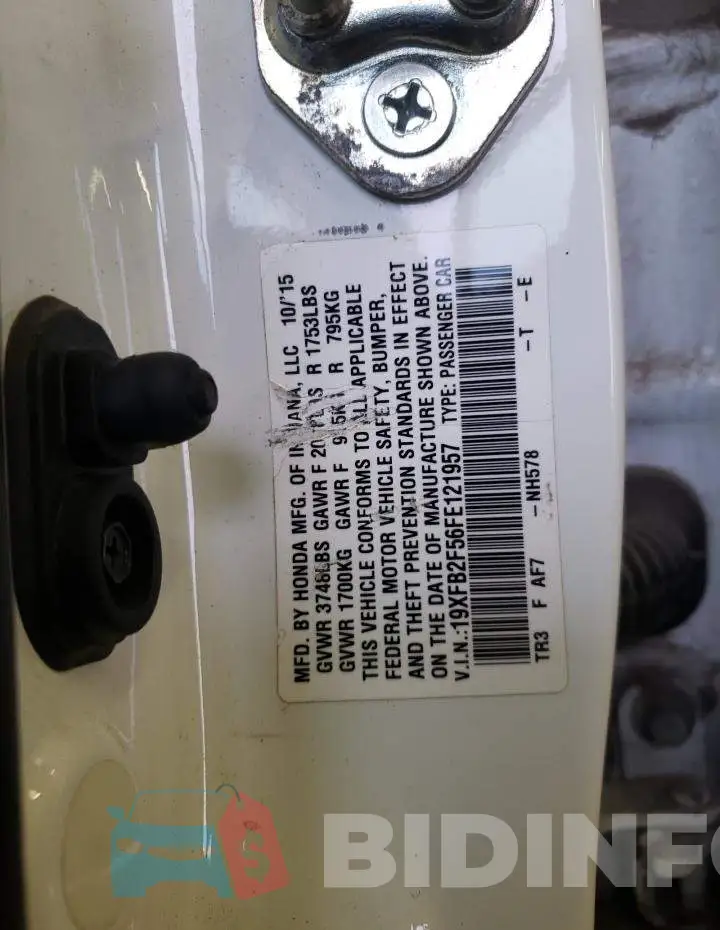 19XFB2F56FE121957 Photo# 13