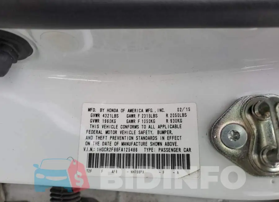 1HGCR2F86FA125486 Photo# 13