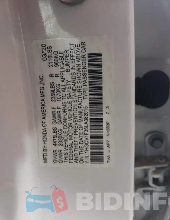 1HGCV1F36LA082015 Photo# 12