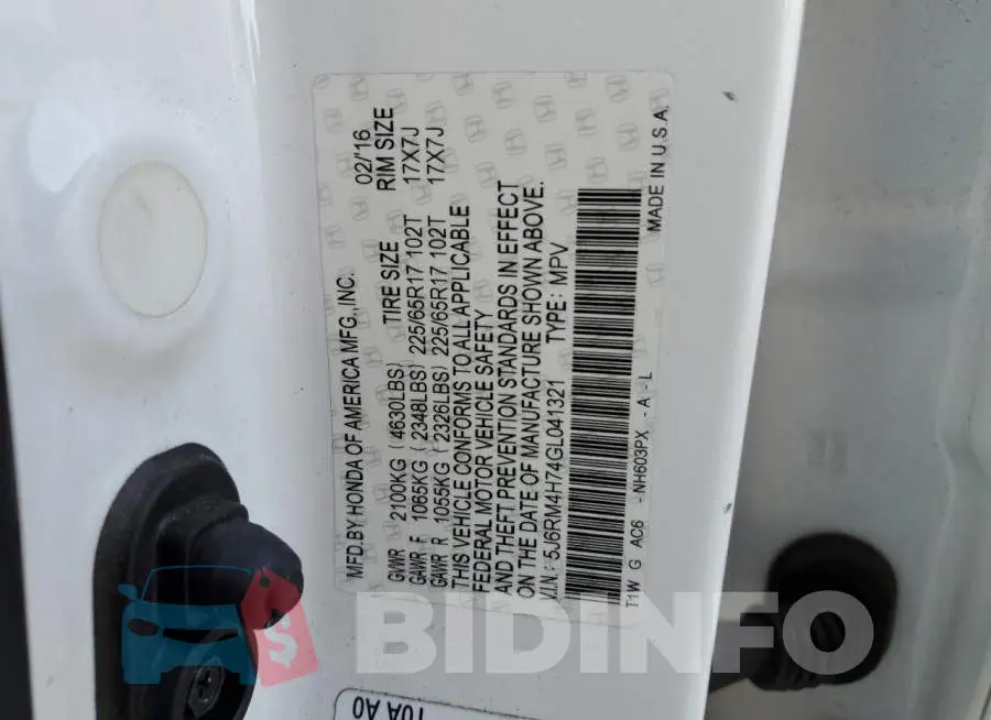 5J6RM4H74GL041321 Photo# 13