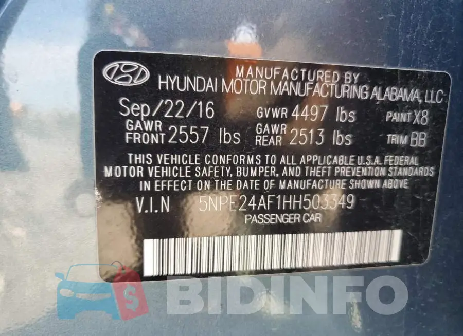 5NPE24AF1HH503349 Photo# 12