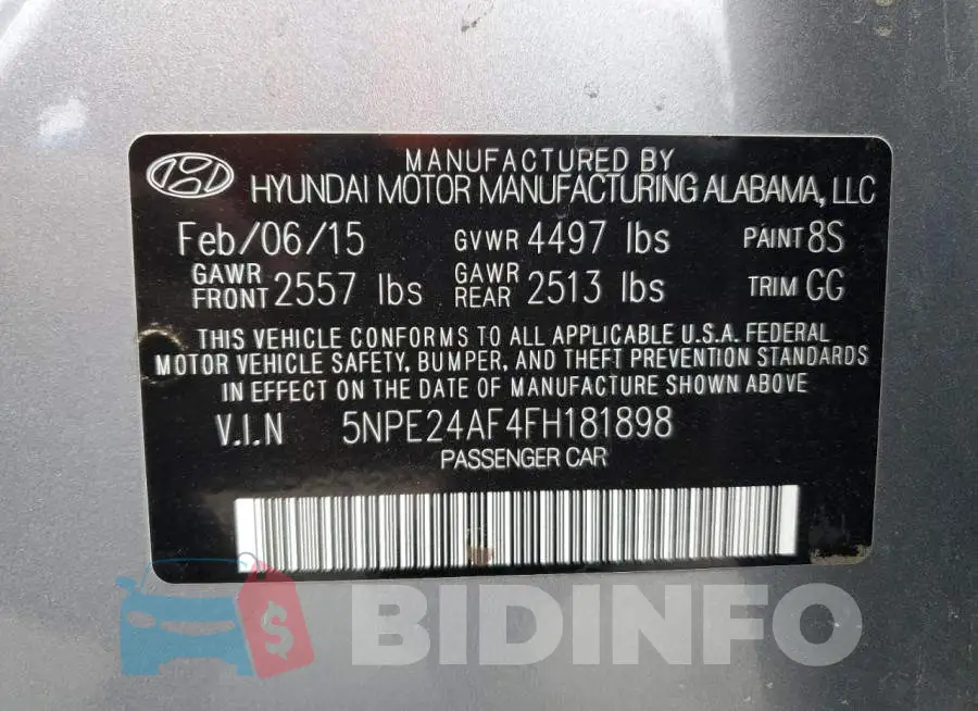 5NPE24AF4FH181898 Photo# 12