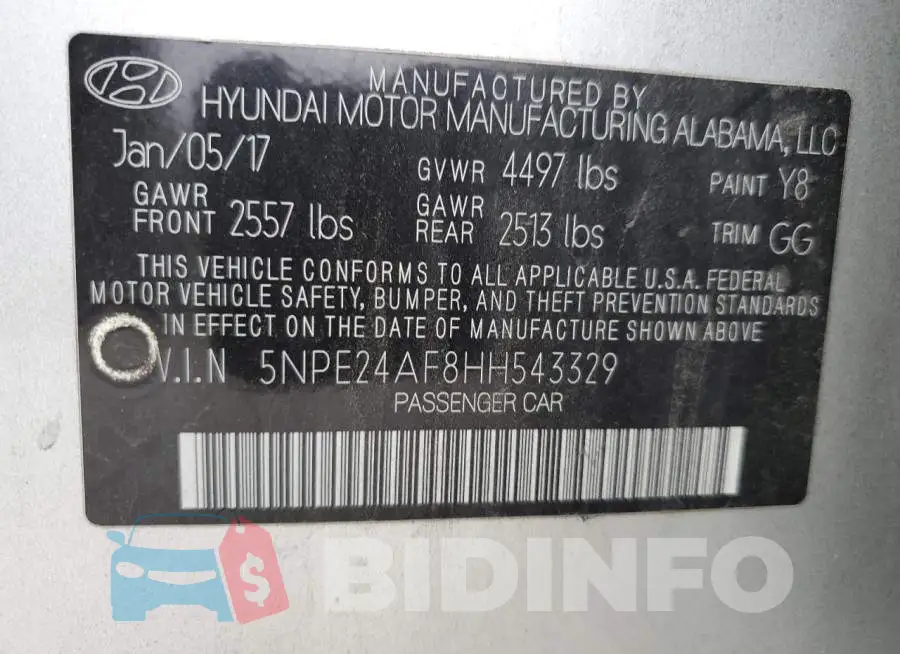 5NPE24AF8HH543329 Photo# 12