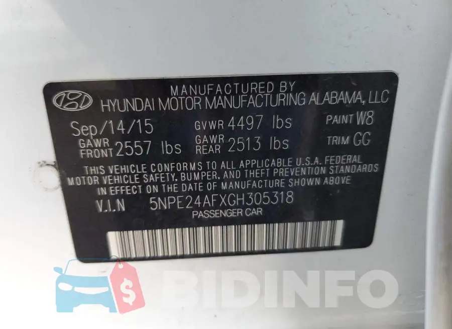 5NPE24AFXGH305318 Photo# 12
