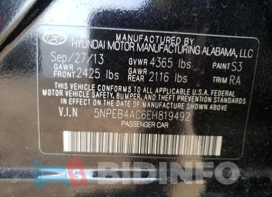 5NPEB4AC6EH819492 Photo# 12