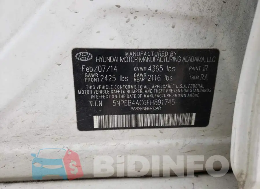 5NPEB4AC6EH891745 Photo# 12