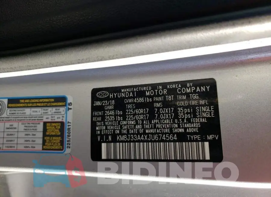 KM8J33A4XJU674564 Photo# 13