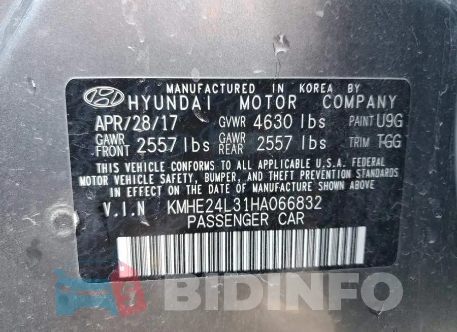 KMHE24L31HA066832 Photo# 12