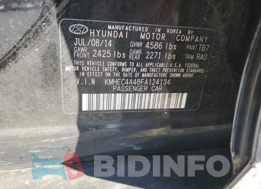 KMHEC4A48FA124134 Photo# 12