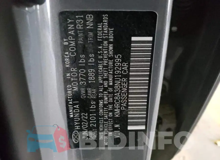 KMHRC8A38NU192995 Photo# 12