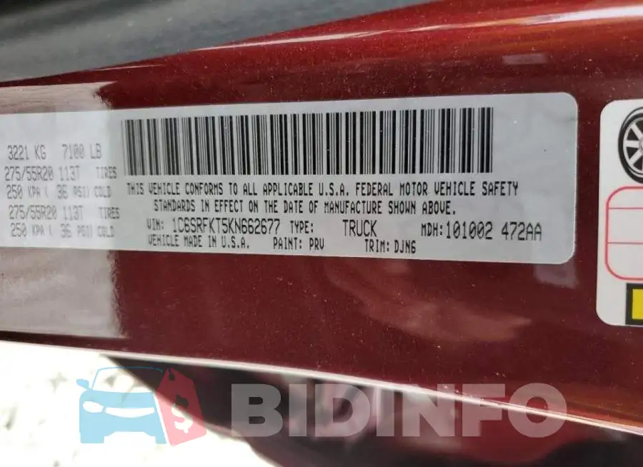 1C6SRFKT5KN662677 Photo# 12