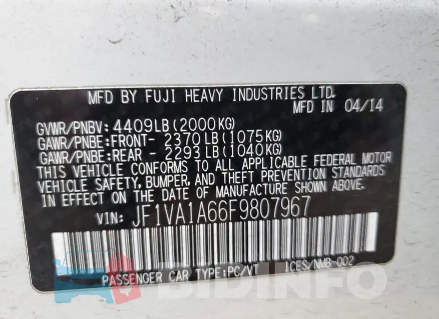 JF1VA1A66F9807967 Photo# 12