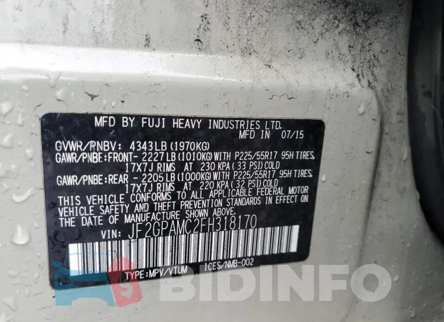 JF2GPAMC2FH318170 Photo# 14