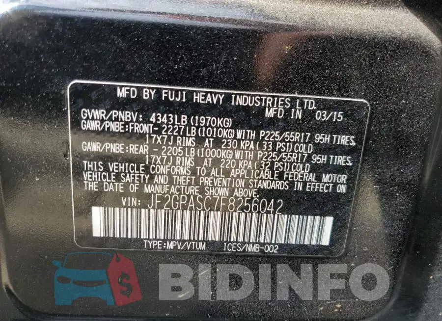 JF2GPASC7F8256042 Photo# 12