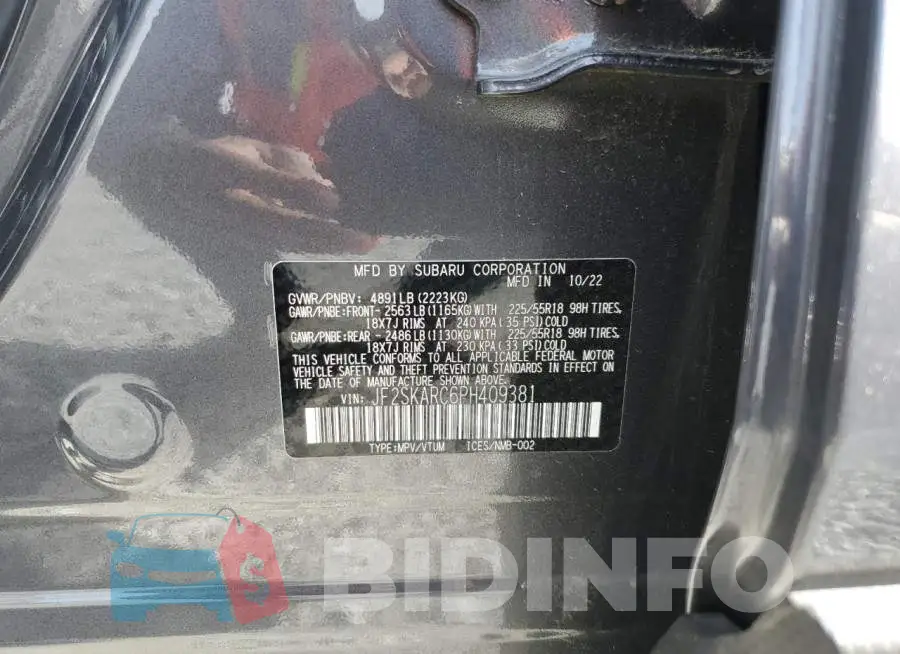 JF2SKARC6PH409381 Photo# 13