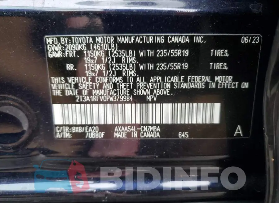 2T3A1RFV0PW379984 Photo# 12