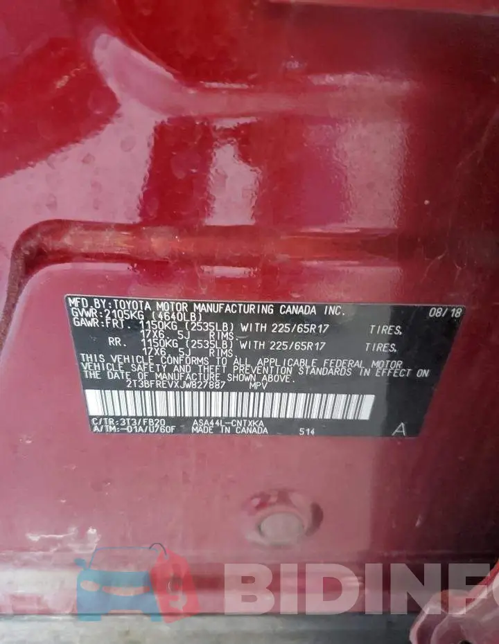 2T3BFREVXJW827887 Photo# 14