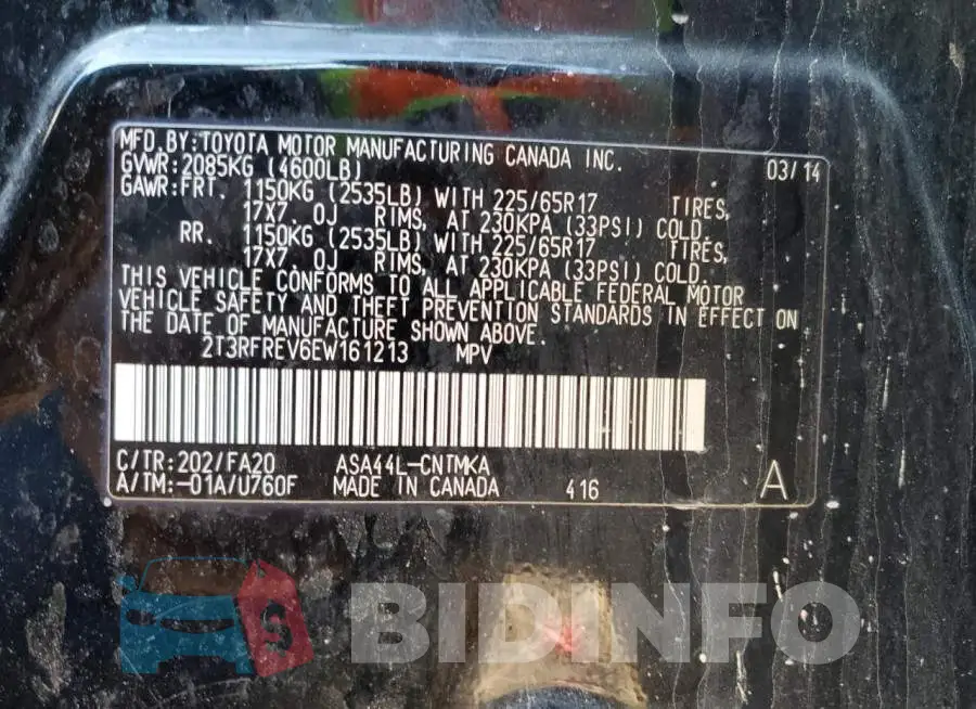 2T3RFREV6EW161213 Photo# 12