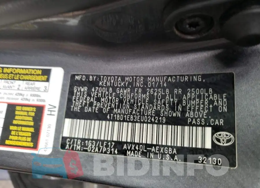 4T1BD1EB3EU024219 Photo# 12