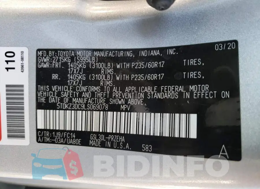 5TDKZ3DC9LS069078 Photo# 13